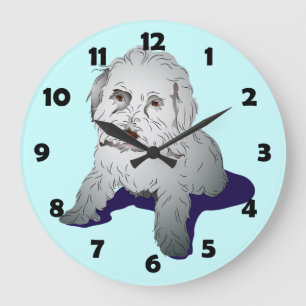 Maltipoo Niedlich Puppy Große Wanduhr
