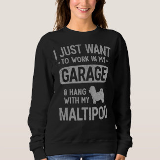 Maltipoo Vater Garage Männer Hang mit Sweatshirt