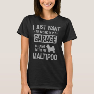 Maltipoo Vater Garage Männer Hang mit T-Shirt