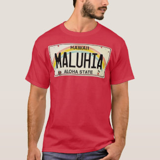 Maluhia Vintag Hawaii License Plate TShirt