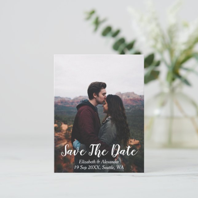 Malungsam Berg Save The Date Postkarte (Stehend Vorderseite)