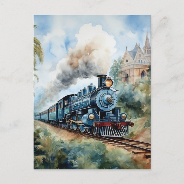 Malungsame Landschaft mit einem viktorianischen Zu Postkarte (Vorderseite)