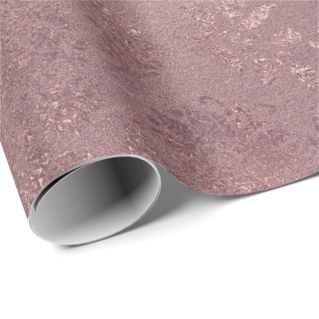 Malve Pink Gold Blush Delikate Blumenzauberkunst Geschenkpapier (Rolleneckpunkt)