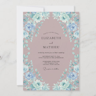Malven Serene Botanische Hochzeit Einladung