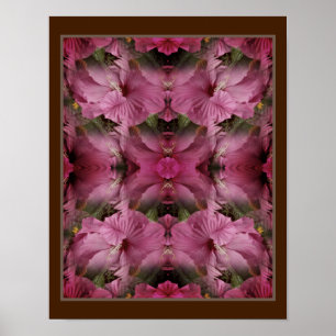 Malvenfarbene Hibiskusblüten vervielfacht vintage Poster