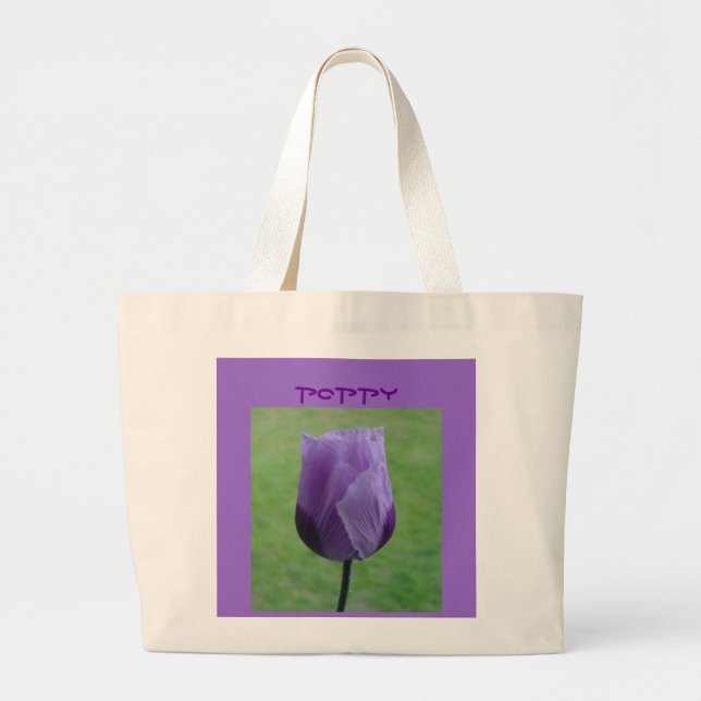 Malvenfarbene Mohnblumen-Tasche Jumbo Stoffbeutel (Vorne)