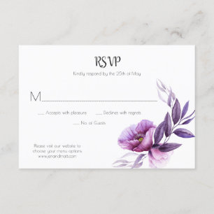 Malvenfarbener lila Lavendel violettes Blumen-UAWG RSVP Karte