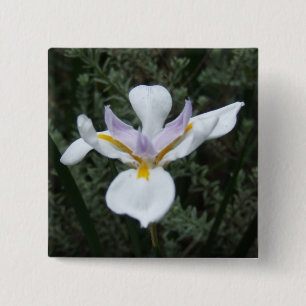 MALVENFARBENES IRIS-BLUMEN-ABZEICHEN BUTTON