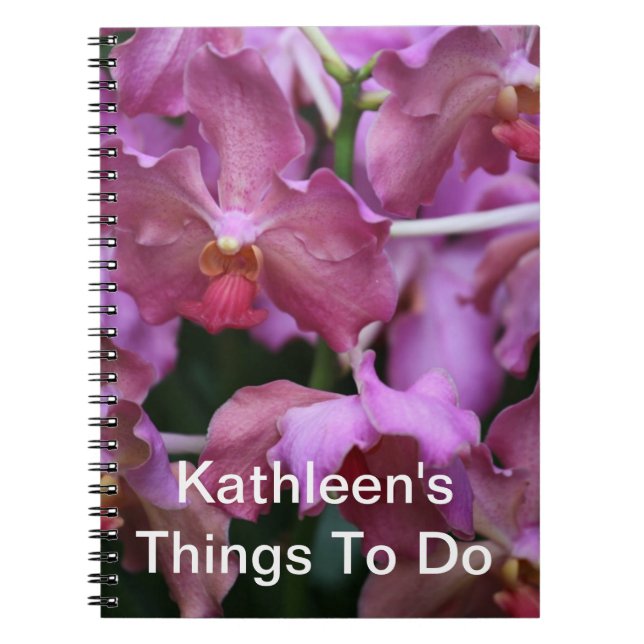 Malvenfarbenes Singapur-Orchideen-Notizbuch Notizblock (Vorderseite)