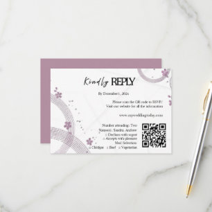 Malvenrose Florale Hochzeits-RSVP-Karte RSVP Karte
