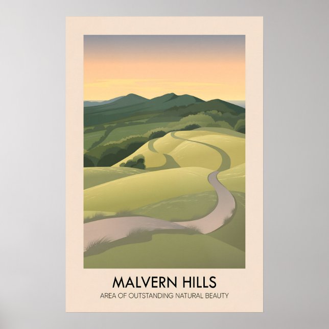 Malvern Hills AONB Reiseplakat Poster (Vorne)