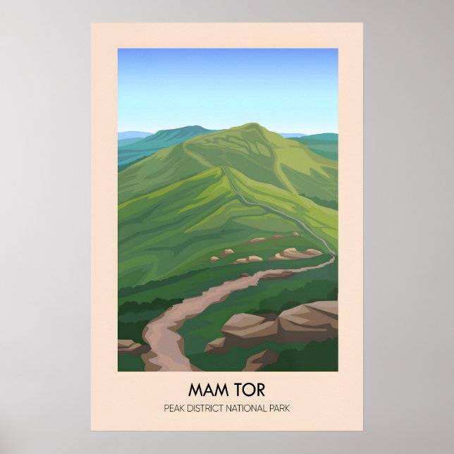 Mam Tor Peak District Reiseplakat Poster (Vorne)