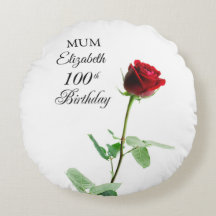 Mama 100. Geburtstag Rote Rose Blume Personalisier