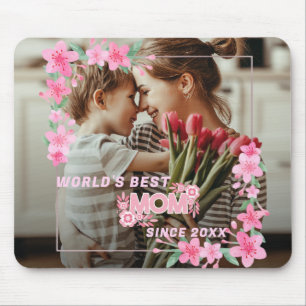 Mama 1 Foto Moderne, elegante rosa Mütter Tag Mousepad