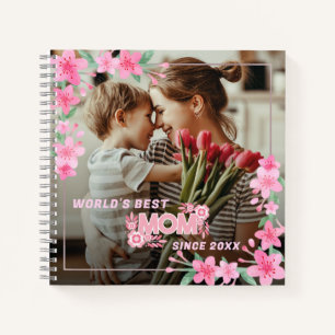 Mama 1 Foto Moderne, elegante rosa Mütter Tag Notizbuch