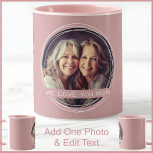 Mama 1 Foto & Text Dusty Rose Rosa C91 Zwei Tonen Tasse