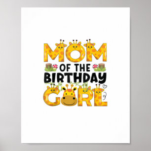 Mama 1. Geburtstag Girl Giraffe Thema Party Zoo Sa Poster