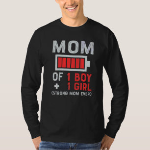 Mama 1 Junge aus der Tochter oder Mutter von Sohn T-Shirt