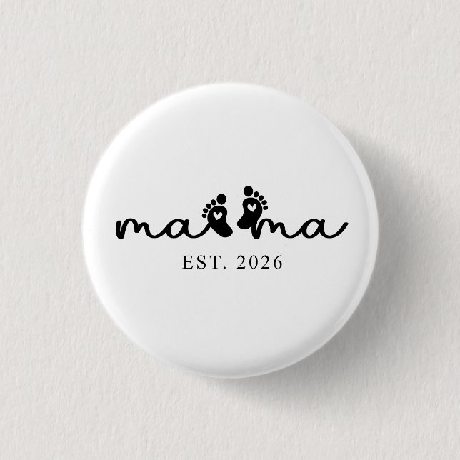 Mama 2026 | Baby-Enthüllungsbutton  Button (Vorderseite)