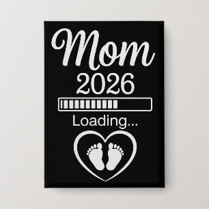 Mama 2026 Papa Schwangerschaftsankündigung Baby wi Button