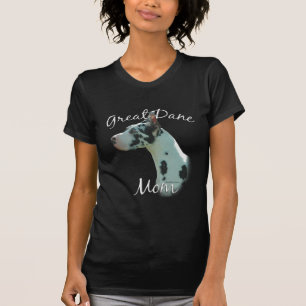 Mama 2 des großen Däne-(Harlekin) T-Shirt
