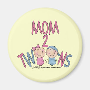 Mama 2 Twins Boy and Girl Magnet
