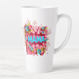 MAMA 3D Cracked Wall Design mit lebhaften Blume Milchtasse