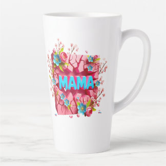 MAMA 3D Cracked Wall Design mit lebhaften Blume Milchtasse