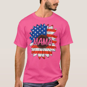 Mama 4. Juli USA Sonnenblumen Niedliche Mama Fraue T-Shirt