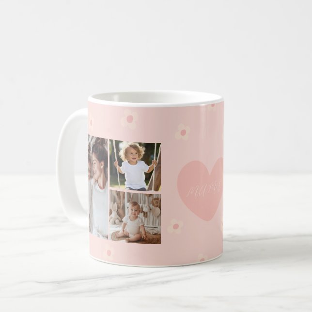 Mama 6 Foto Personalisiert Muttertagskaffee Tasse (Vorderseite Links)