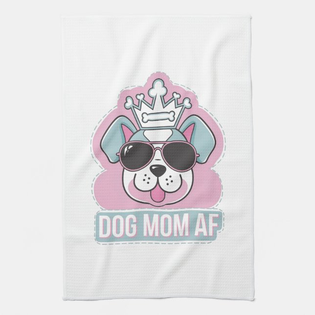 Mama AF - Funny Hund Mama Design Geschirrtuch (Vertikal)