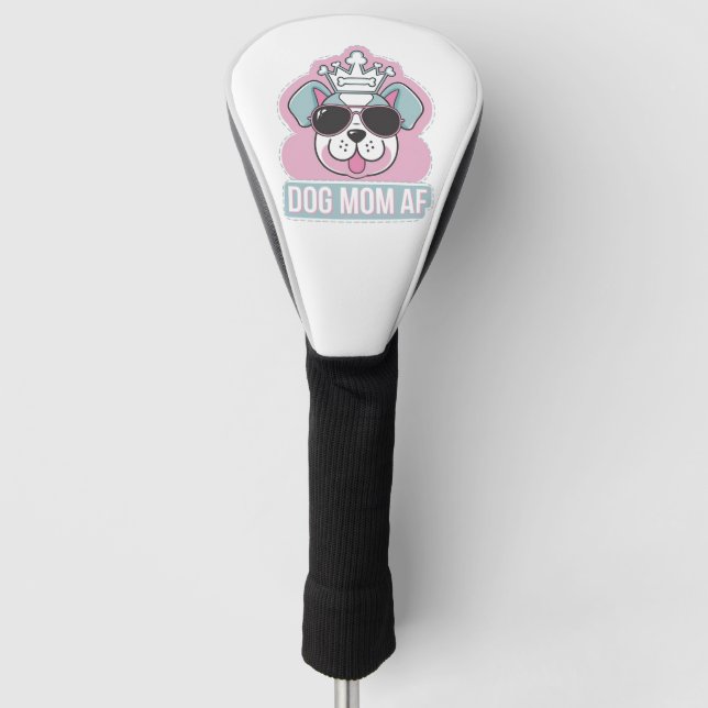 Mama AF - Funny Hund Mama Design Golf Headcover (Vorderseite)