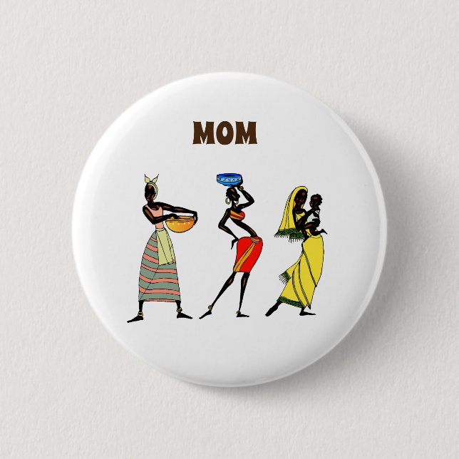Mama African Print Button (Vorderseite)