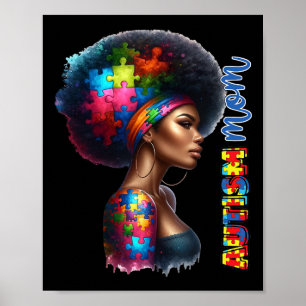 Mama Afro Autismus Bewusstsein Mama Black Autism M Poster
