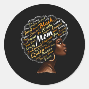 Mama Afro Women Black History Mont Blm Melanin Mot Runder Aufkleber