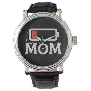 Mama Akku wenig müde lustige Muttertag Armbanduhr