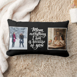 Mama Alles Was Ich Bin Schrift 2 Foto Schwarz Lendenkissen