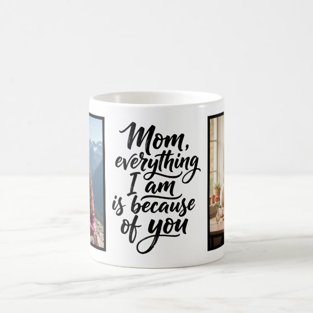 Mama Alles was ich bin Schrift Pinsel 2 Foto Kaffeetasse (Mittel)