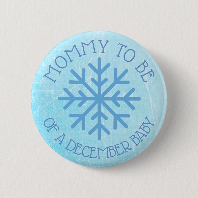 Mama als Blue Winter Winter Dezember Baby Button (Vorderseite)