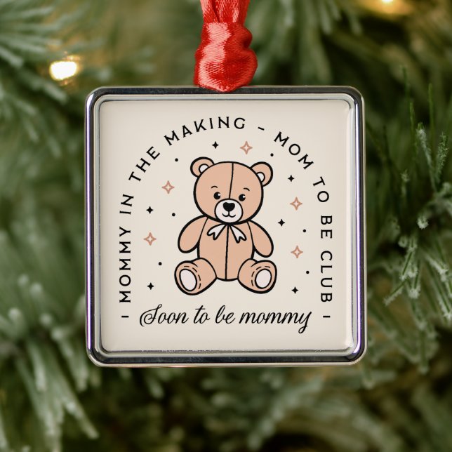 Mama als schlanke, beige-codierte Ästhetik Ornament Aus Metall (Baum)