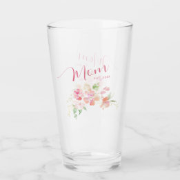 Mama als Wasserfarbe für Rosa Blütenfarbe Glas