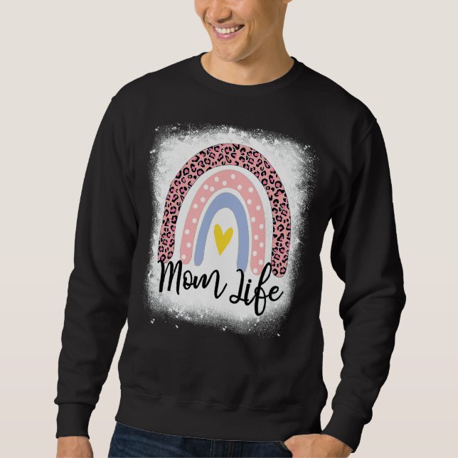 Mama am Muttertag Leopard Rainbow Mama Women Sweatshirt (Vorderseite)
