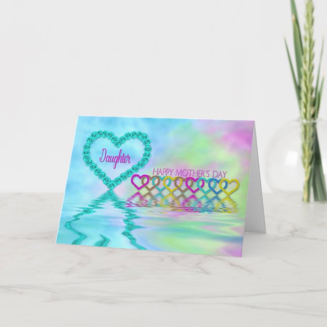 Mama am Muttertag - Tochter - Herz und Rose Karte (Vorderseite)
