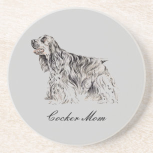 Mama, American Cocker Spaniel Sandstein-Unterlage Sandstein Untersetzer