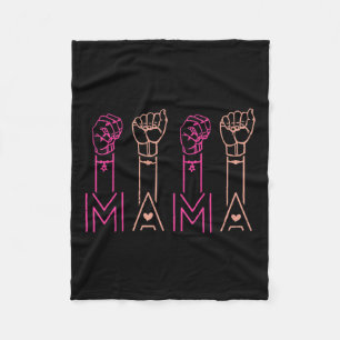 Mama American Sign Language Deaf Awareness Support Fleecedecke