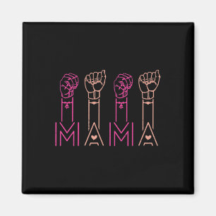 Mama American Sign Language Deaf Awareness Support Magnet