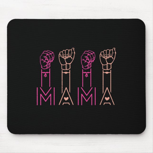 Mama American Sign Language Deaf Awareness Support Mousepad (Vorne)