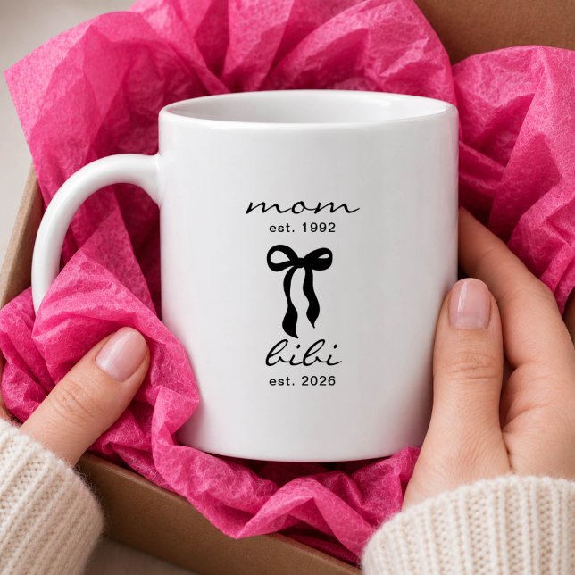 Mama an Bibi Mug Rosa Bogen Streifen Kaffeetasse (Von Creator hochgeladen)