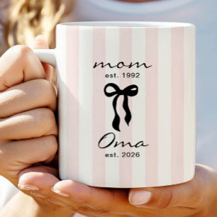 Mama an Oma Tasse Rosa Bogen Streifen