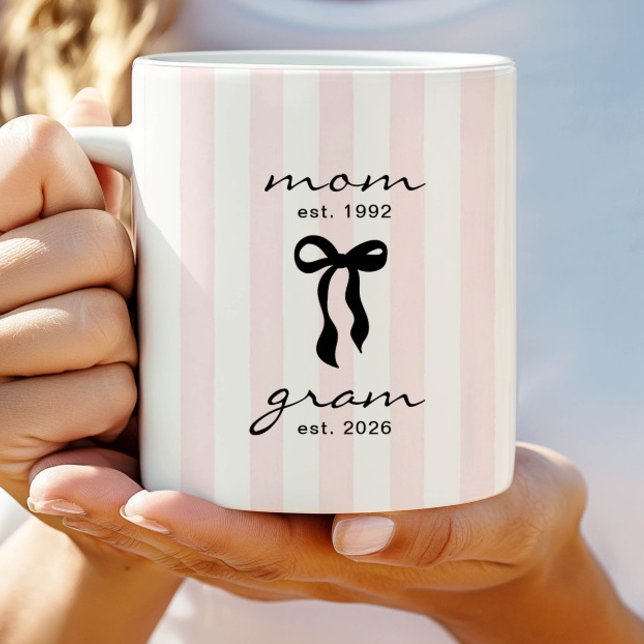 Mama an Oma Tasse Rosa Bogen Streifen (Von Creator hochgeladen)
